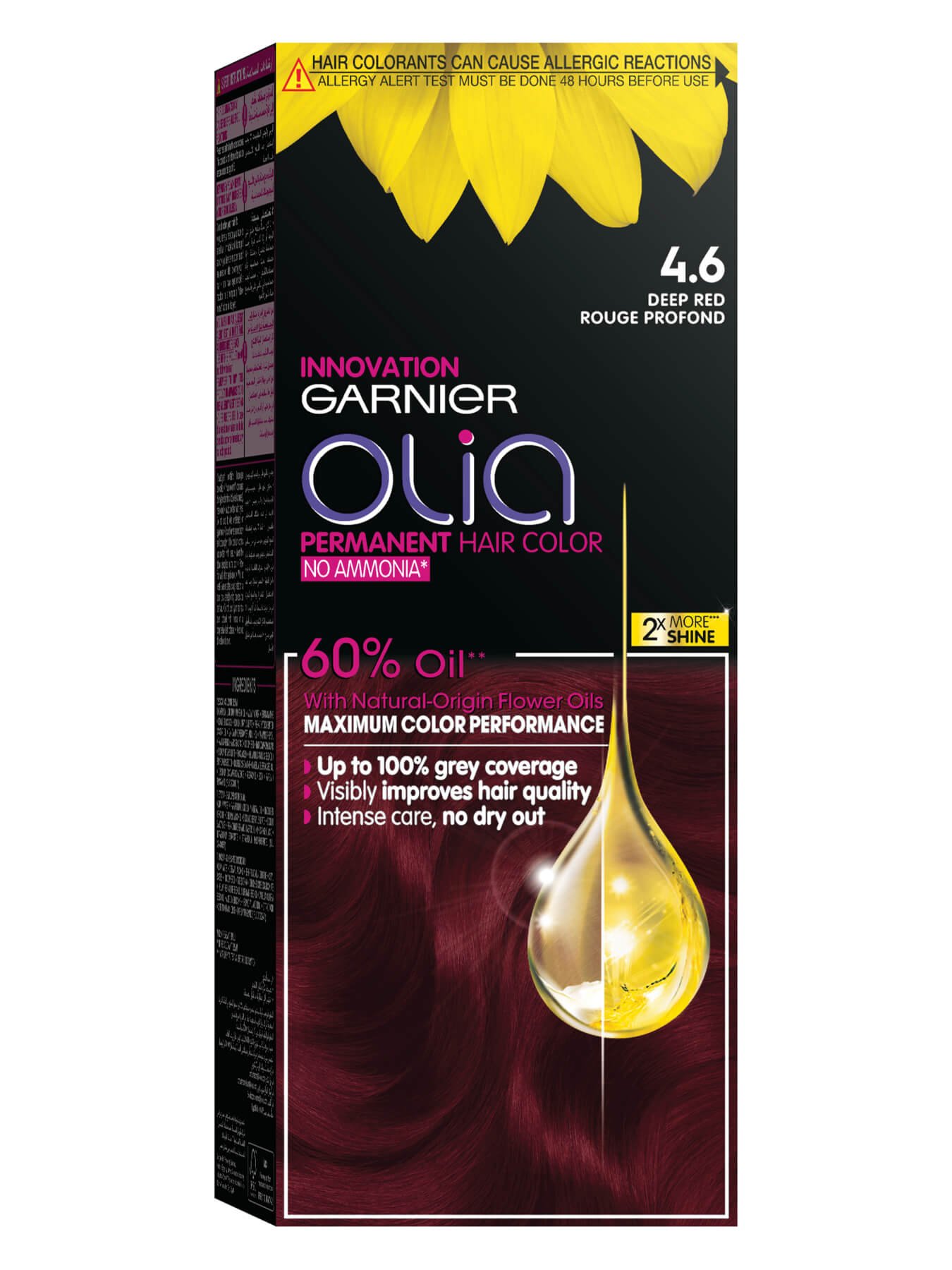 Garnier Olia,  Deep Red, No Ammonia Permanent Haircolor, with 60% Oils