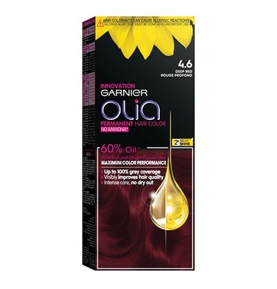 Garnier Olia,  Deep Red, No Ammonia Permanent Haircolor, with 60% Oils