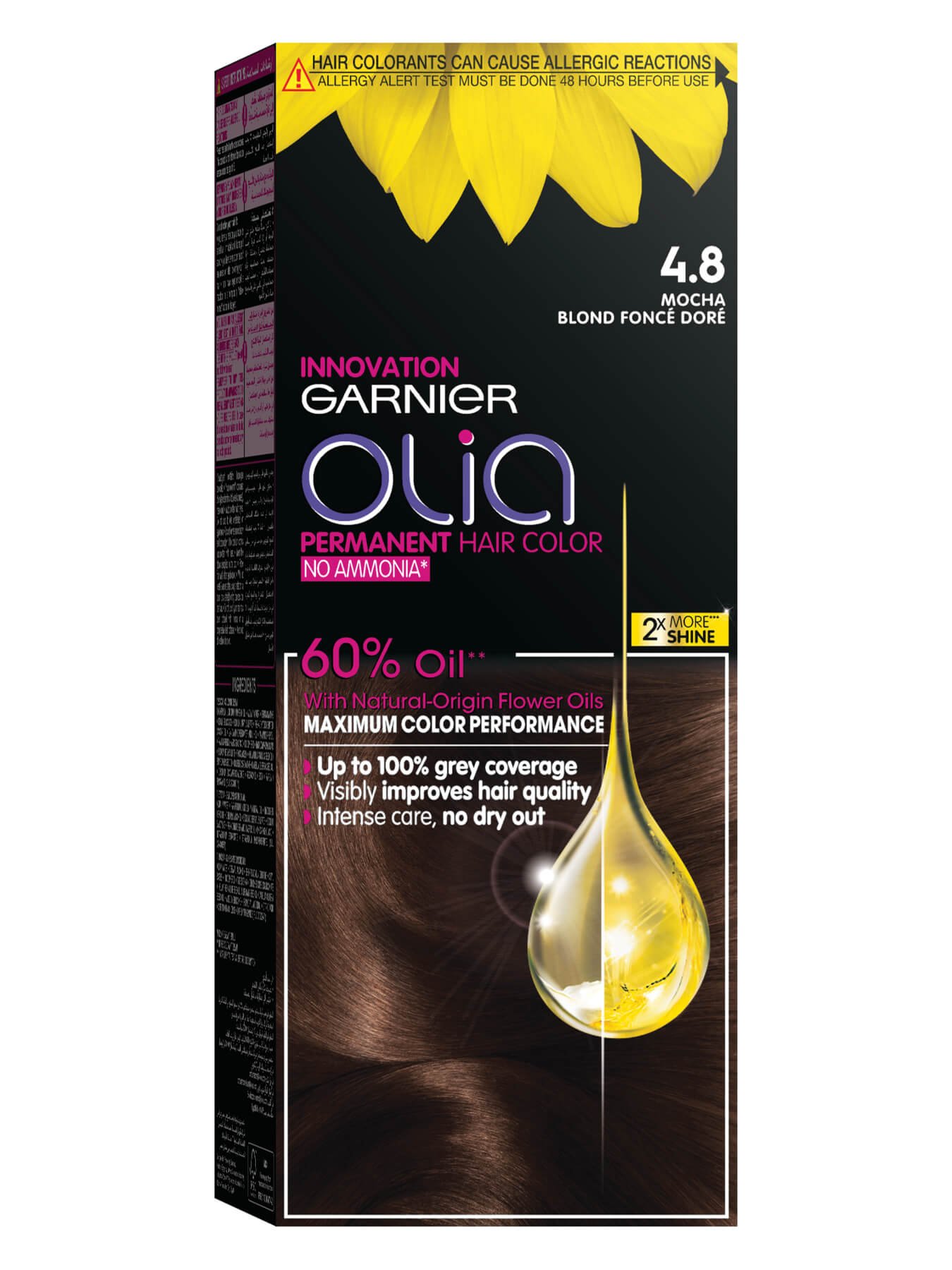 Garnier Olia,  Mocha, No Ammonia Permanent Haircolor, with 60% Oils