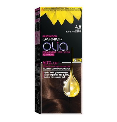 Garnier Olia, Mocha, No Ammonia Permanent Haircolor, with 60% Oils Garnier Olia, Mocha, No Ammonia Permanent Haircolor, with 60% Oils