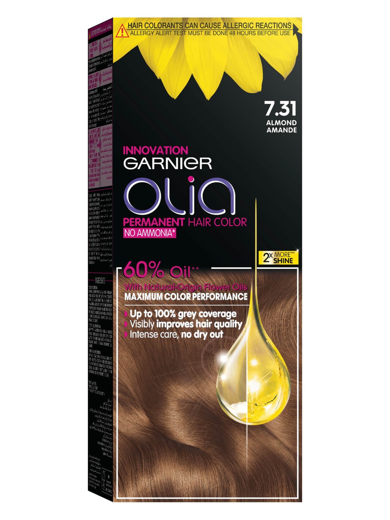 Garnier Olia,  Almond, No Ammonia Permanent Haircolor, with 60% Oils