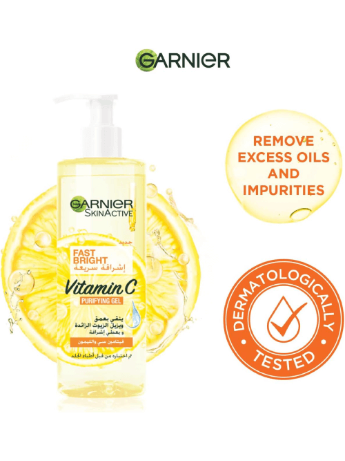 SkinActive Fast Bright Vitamin C Purifying Gel Wash - Benefits EN