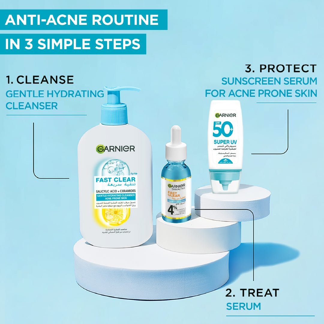Fast Clear Gentle Cleanser Hydrating Face Wash for Acne Prone Skin