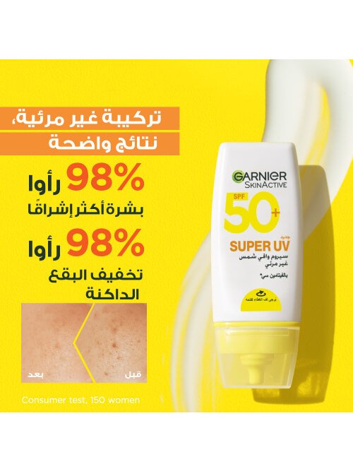 Super UV Invisible Serum Sunscreen Before After